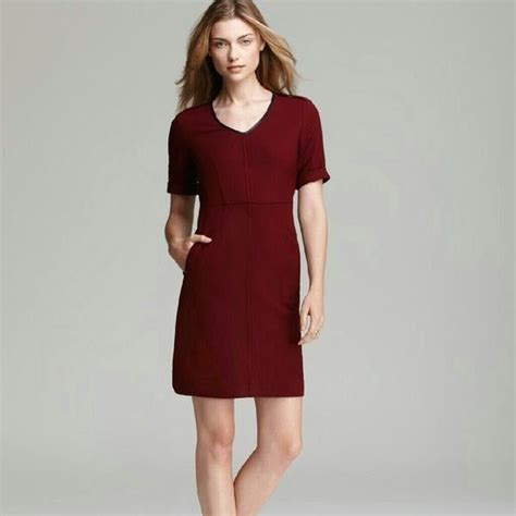 burberry wool dress with leather braid trim|Wool Dress in Glen .